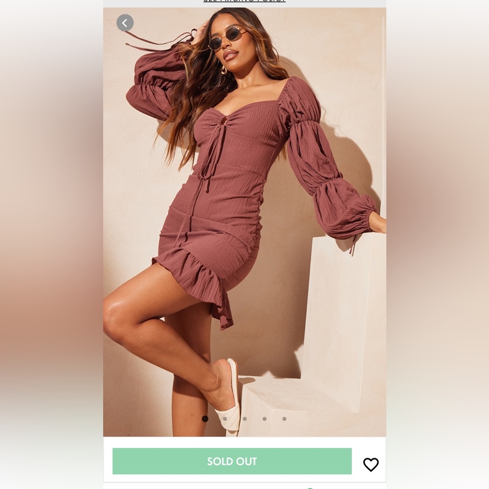 Pretty little thing chocolate long sleeve dress